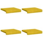 vidaXL Vankúš na lavičku 4 ks Zamat Žltá Hĺbka 35 cm – Obrázok 6
