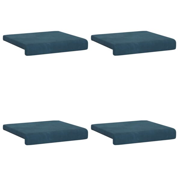 vidaXL Vankúš na lavičku 4 ks Zamat Modrá Hĺbka 35 cm – Obrázok 6