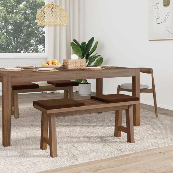 vidaXL Vankúš na lavičku 4 ks Umelý semišový materiál Hnedá – Obrázok 3