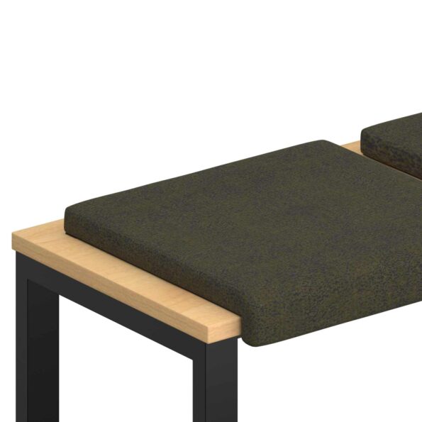 vidaXL Vankúš na lavičku 4 ks Umelý semišový materiál Armádna zelená – Obrázok 2