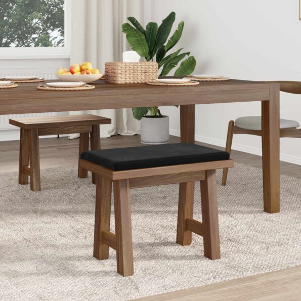 vidaXL Vankúš na lavičku Zamat Čierna Hĺbka 35 cm – Obrázok 3