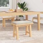 vidaXL Vankúš na lavičku Zamat Krémová Hĺbka 35 cm – Obrázok 3