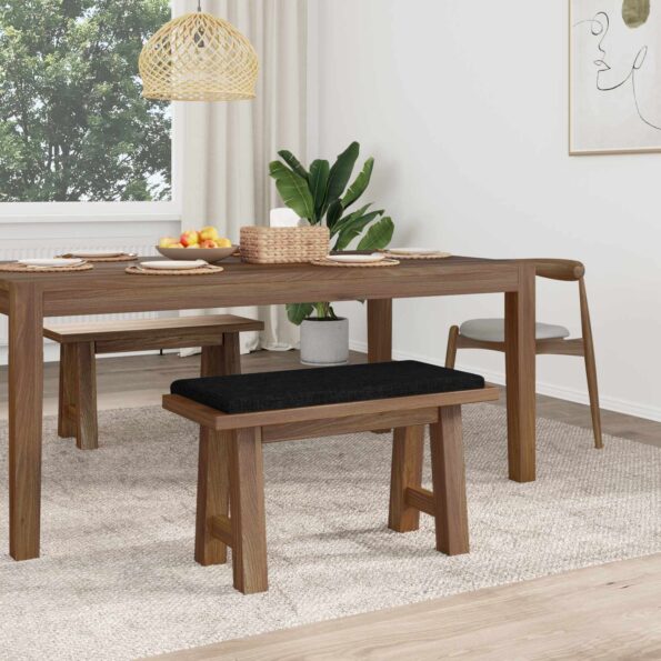 vidaXL Vankúš na lavičku Látka Čierna Hĺbka 35 cm – Obrázok 3