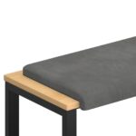vidaXL Vankúš na lavičku Zamat Tmavosivá Hĺbka 35 cm – Obrázok 2