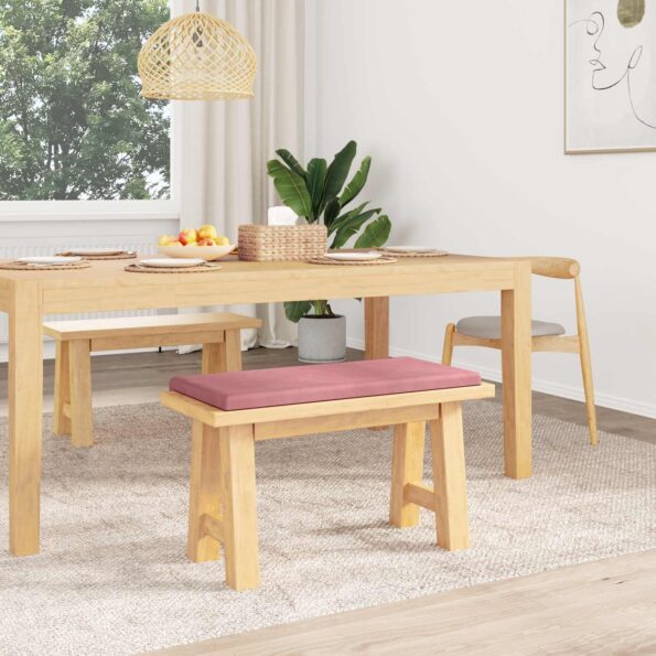 vidaXL Vankúš na lavičku Zamat Ružová Hĺbka 35 cm – Obrázok 3