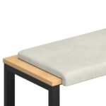 vidaXL Vankúš na lavičku Zamat Krémová Hĺbka 35 cm – Obrázok 2