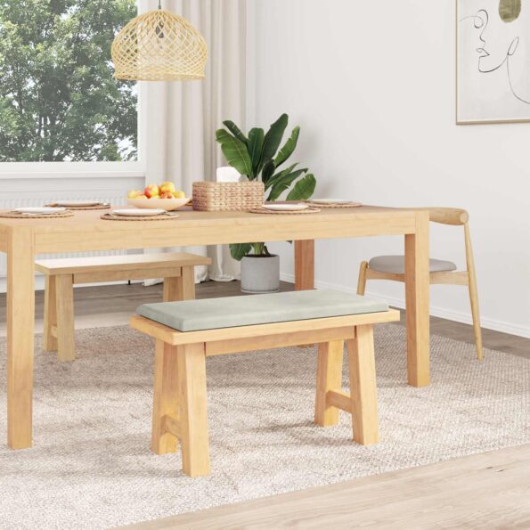 vidaXL Vankúš na lavičku Zamat Krémová Hĺbka 35 cm – Obrázok 3