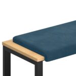 vidaXL Vankúš na lavičku Zamat Modrá Hĺbka 35 cm – Obrázok 2