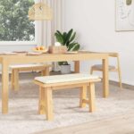 vidaXL Vankúš na lavičku manšestr Krémová Hĺbka 35 cm – Obrázok 3