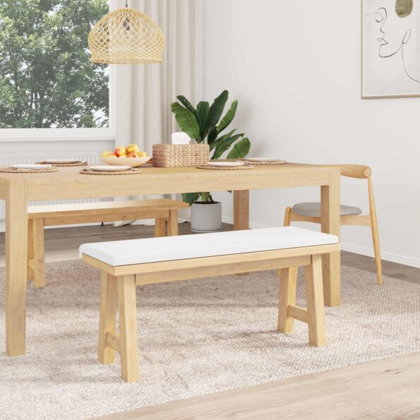 vidaXL Vankúš na lavičku Látka Biela Hĺbka 35 cm – Obrázok 3