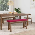 vidaXL Vankúš na lavičku Zamat Víno červené Hĺbka 35 cm – Obrázok 3
