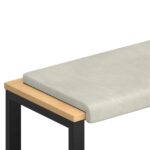 vidaXL Vankúš na lavičku Zamat Krémová Hĺbka 35 cm – Obrázok 2