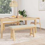 vidaXL Vankúš na lavičku Zamat Krémová Hĺbka 35 cm – Obrázok 3