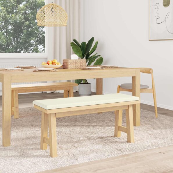 vidaXL Vankúš na lavičku manšestr Krémová Hĺbka 35 cm – Obrázok 3