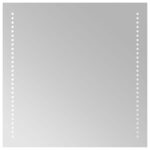 vidaXL Zrkadlo do kúpeľne s LED Priehľadná 50 x 50 cm tvrdené sklo – Obrázok 2