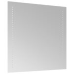 vidaXL Zrkadlo do kúpeľne s LED Priehľadná 50 x 50 cm tvrdené sklo – Obrázok 4