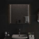 vidaXL Zrkadlo do kúpeľne s LED Priehľadná 60 x 60 cm tvrdené sklo – Obrázok 3