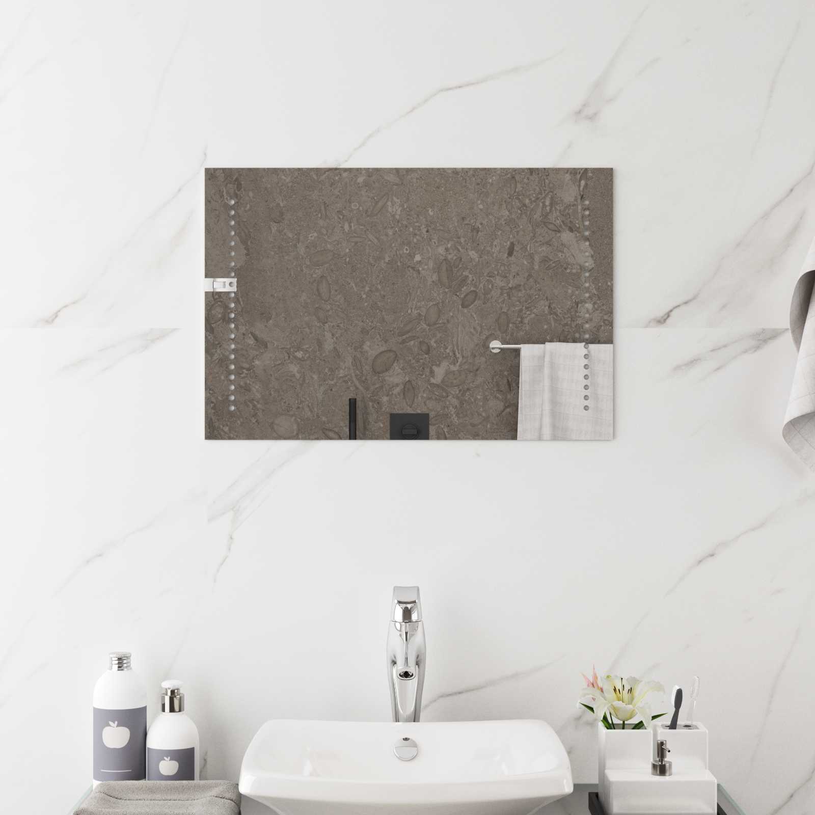 42045775_1.jpg vidaXL Zrkadlo do kúpeľne s LED Priehľadná 60 x 40 cm tvrdené sklo – Obrázok 1