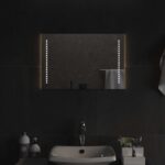 vidaXL Zrkadlo do kúpeľne s LED Priehľadná 60 x 40 cm tvrdené sklo – Obrázok 3