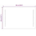 vidaXL Zrkadlo do kúpeľne s LED Priehľadná 60 x 40 cm tvrdené sklo – Obrázok 9