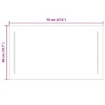 vidaXL Zrkadlo do kúpeľne s LED Priehľadná 70 x 40 cm tvrdené sklo – Obrázok 9
