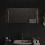 vidaXL Zrkadlo do kúpeľne s LED Priehľadná 80 x 40 cm tvrdené sklo – Obrázok 3