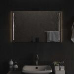 vidaXL Zrkadlo do kúpeľne s LED Priehľadná 80 x 50 cm tvrdené sklo – Obrázok 3