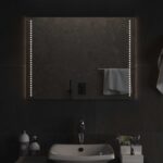 vidaXL Zrkadlo do kúpeľne s LED Priehľadná 80 x 60 cm tvrdené sklo – Obrázok 3