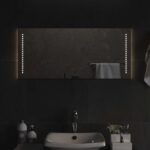 vidaXL Zrkadlo do kúpeľne s LED Priehľadná 90 x 40 cm tvrdené sklo – Obrázok 3