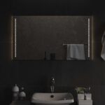 vidaXL Zrkadlo do kúpeľne s LED Priehľadná 90 x 50 cm tvrdené sklo – Obrázok 3