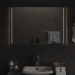 vidaXL Zrkadlo do kúpeľne s LED Priehľadná 90 x 60 cm tvrdené sklo – Obrázok 3