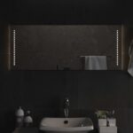 vidaXL Zrkadlo do kúpeľne s LED Priehľadná 100 x 40 cm tvrdené sklo – Obrázok 3
