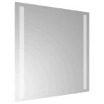 vidaXL Zrkadlo do kúpeľne s LED Priehľadná 40 x 40 cm tvrdené sklo – Obrázok 4