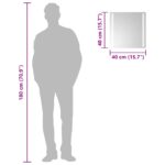 vidaXL Zrkadlo do kúpeľne s LED Priehľadná 40 x 40 cm tvrdené sklo – Obrázok 6