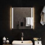 vidaXL Zrkadlo do kúpeľne s LED Priehľadná 50 x 50 cm tvrdené sklo – Obrázok 3