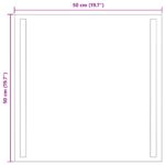 vidaXL Zrkadlo do kúpeľne s LED Priehľadná 50 x 50 cm tvrdené sklo – Obrázok 5