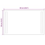 vidaXL Zrkadlo do kúpeľne s LED Priehľadná 60 x 30 cm tvrdené sklo – Obrázok 5
