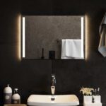 vidaXL Zrkadlo do kúpeľne s LED Priehľadná 60 x 40 cm tvrdené sklo – Obrázok 3