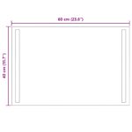 vidaXL Zrkadlo do kúpeľne s LED Priehľadná 60 x 40 cm tvrdené sklo – Obrázok 5