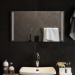 vidaXL Zrkadlo do kúpeľne s LED Priehľadná 70 x 40 cm tvrdené sklo