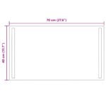 vidaXL Zrkadlo do kúpeľne s LED Priehľadná 70 x 40 cm tvrdené sklo – Obrázok 5