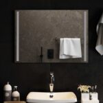 vidaXL Zrkadlo do kúpeľne s LED Priehľadná 70 x 50 cm tvrdené sklo