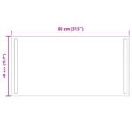 vidaXL Zrkadlo do kúpeľne s LED Priehľadná 80 x 40 cm tvrdené sklo – Obrázok 5