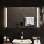 vidaXL Zrkadlo do kúpeľne s LED Priehľadná 80 x 50 cm tvrdené sklo – Obrázok 3