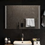 vidaXL Zrkadlo do kúpeľne s LED Priehľadná 90 x 60 cm tvrdené sklo