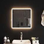 vidaXL Zrkadlo do kúpeľne s LED Priehľadná 50 x 50 cm tvrdené sklo – Obrázok 3