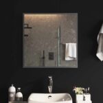 vidaXL Zrkadlo do kúpeľne s LED Priehľadná 60 x 60 cm tvrdené sklo