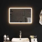 vidaXL Zrkadlo do kúpeľne s LED Priehľadná 60 x 40 cm tvrdené sklo – Obrázok 3