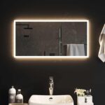 vidaXL Zrkadlo do kúpeľne s LED Priehľadná 80 x 40 cm tvrdené sklo – Obrázok 3
