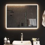 vidaXL Zrkadlo do kúpeľne s LED Priehľadná 80 x 60 cm tvrdené sklo – Obrázok 3